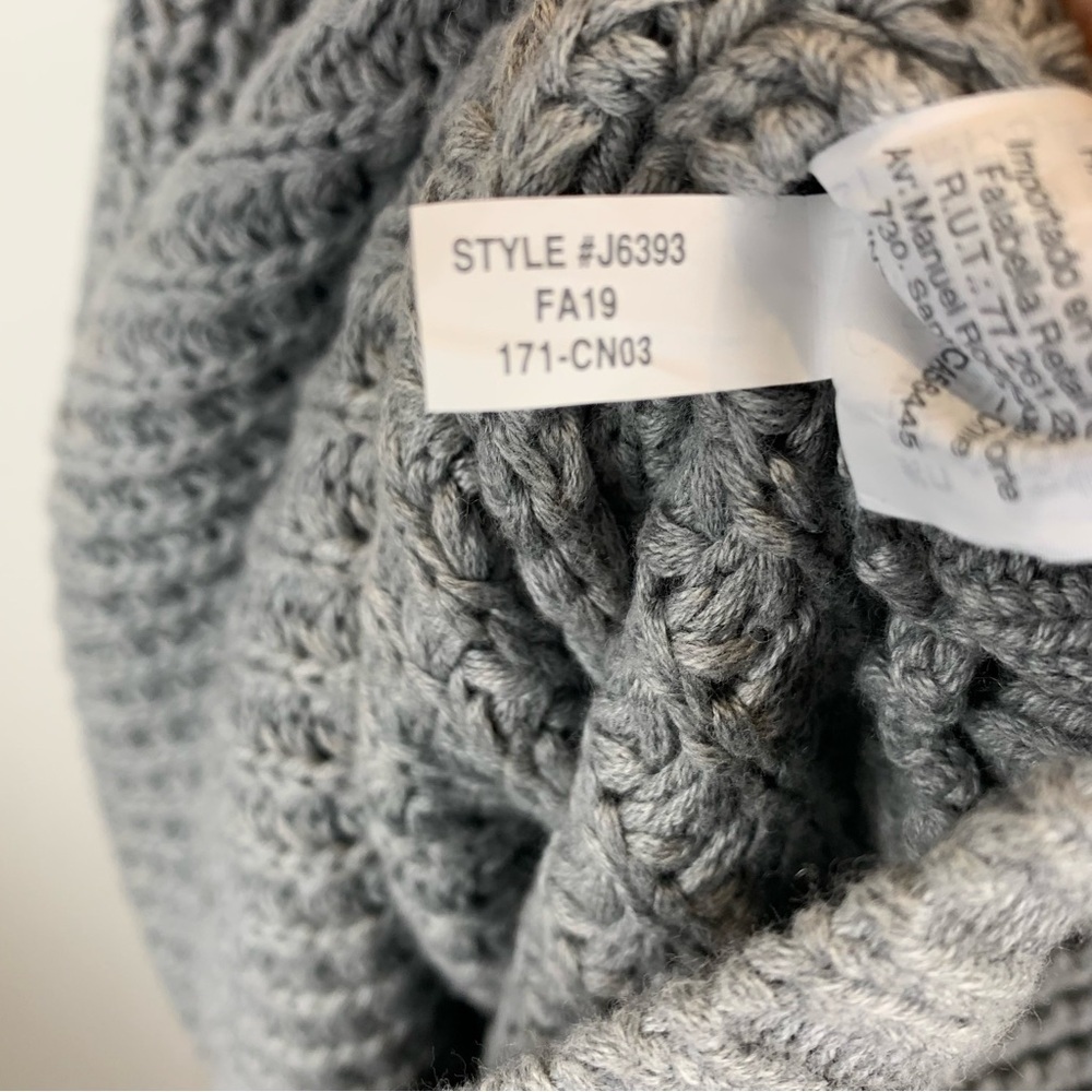 NWT J. Crew sz S Chunky Grey Knit Turtleneck Button Sleeve Poncho Sweater - Picture 9 of 9